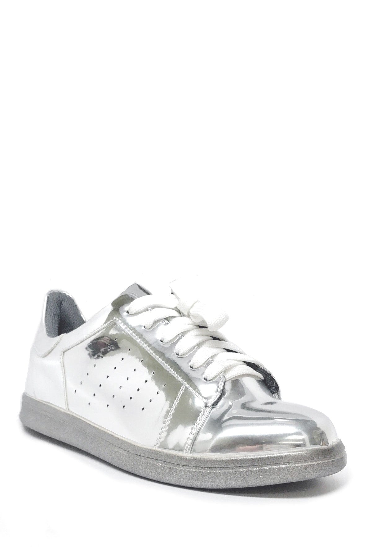 N.Y.L.A. Shoes SHOES NYLA Shoes 154630 Shiny Sneakers in Rose Gold, Gold, Pewter, or Silver