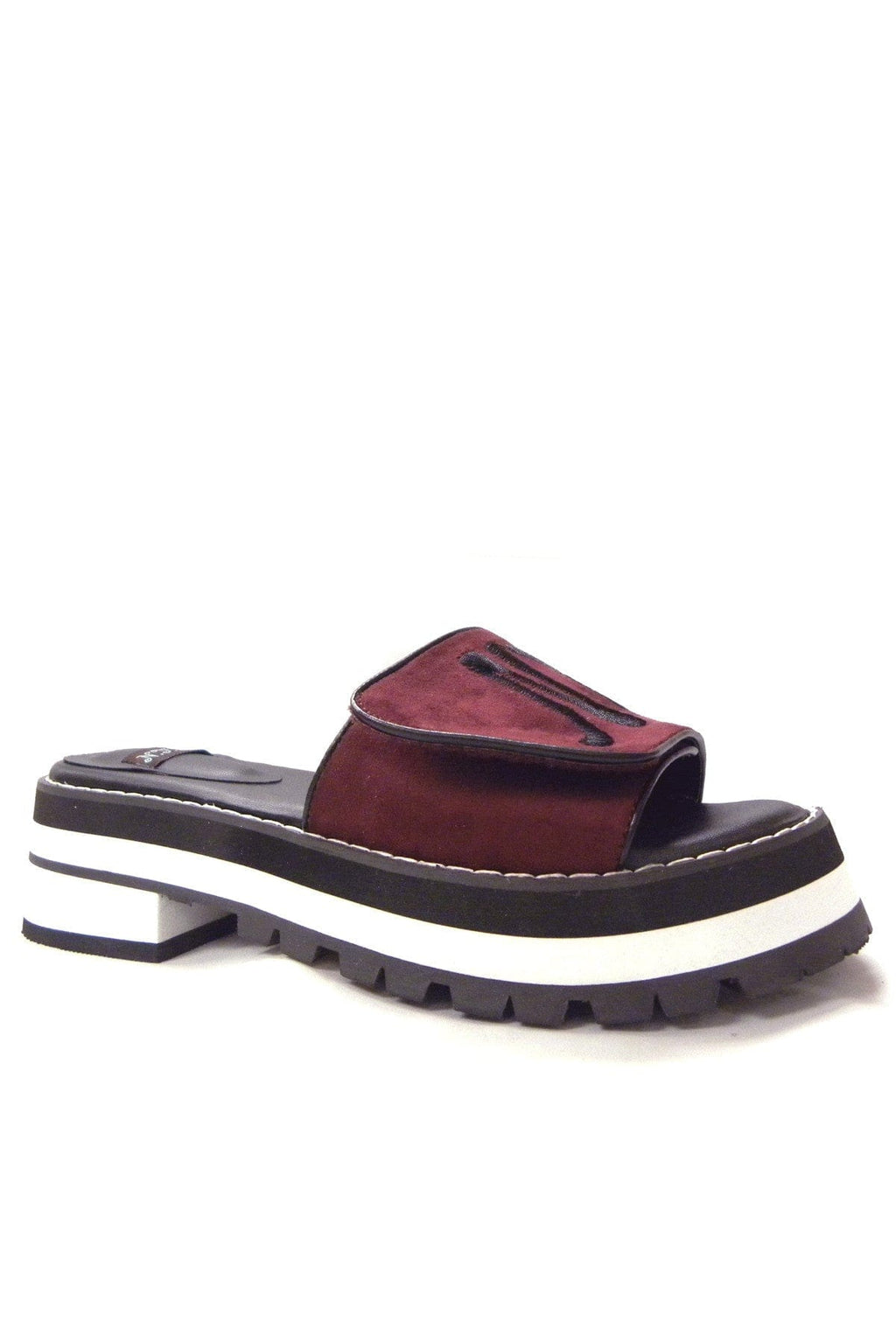 N.Y.L.A. SHOES Women's Mules N.Y.L.A. Shoes Sunlily Women's Burgundy or Black Adjustable Velcro Mules