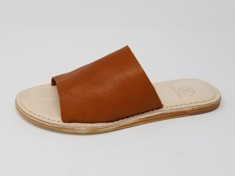 N.Y.L.A. SHOES Women's Sandals 6 / Cognac Lea N.Y.L.A. Shoes Laguna Women's Memory Foam Leather Mules - Colors Available