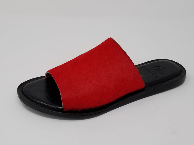 N.Y.L.A. SHOES Women's Sandals 6 / Red Calf Fur N.Y.L.A. Shoes Laguna Women's Memory Foam Leather Mules - Colors Available