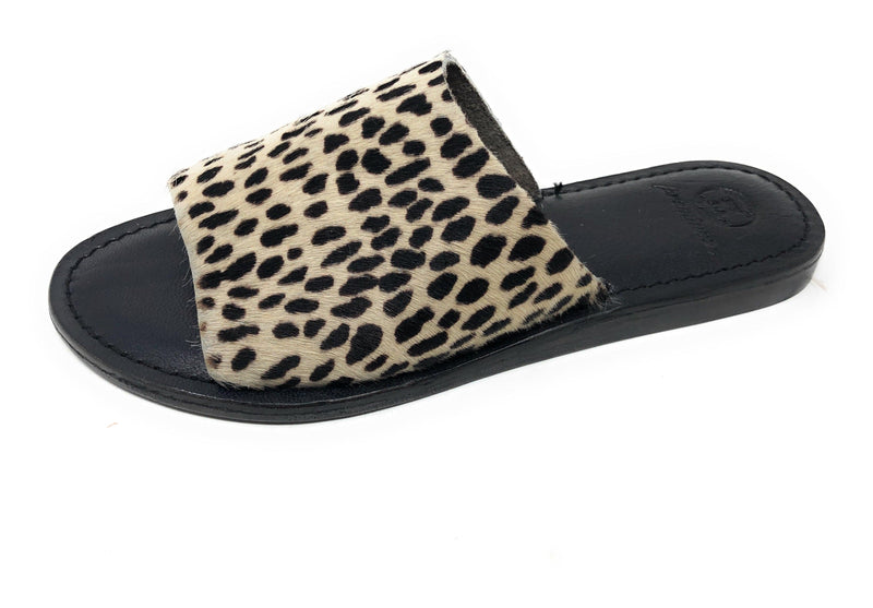 N.Y.L.A. SHOES Women's Sandals 6 / Snow Leopard N.Y.L.A. Shoes Laguna Women's Memory Foam Leather Mules - Colors Available
