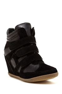 N.Y.L.A. SHOES Women's Sneakers N.Y.L.A. Shoes Baliza Women's Black Vegan Leather with Textile Suede High Top Sneakers