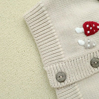 ONEAKIDS Baby & Toddler clothing Beige Mushroom Knit Cardigan