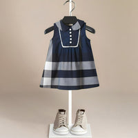 ONEAKIDS Baby & Toddler clothing Blue Plaid Sleeveless Girls' Dress