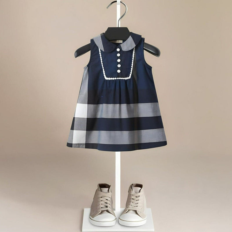 ONEAKIDS Baby & Toddler clothing Blue Plaid Sleeveless Girls' Dress