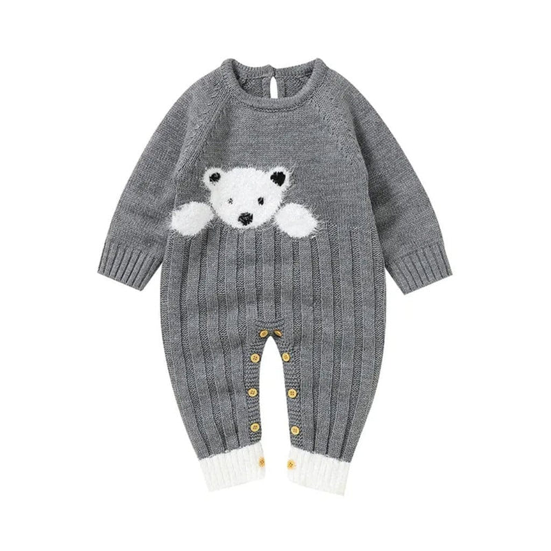 ONEAKIDS Baby & Toddler clothing GRAY / 3-6M Warm Teddy Bear Romper