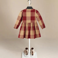 ONEAKIDS Baby & Toddler clothing Red Plaid Vintage Cotton Dress