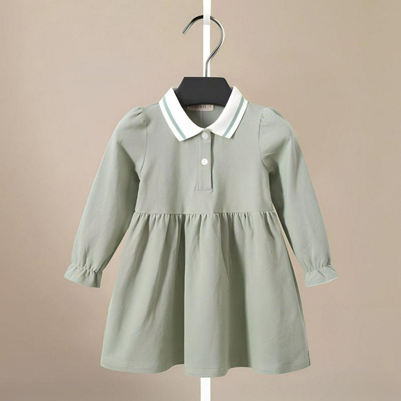 ONEAKIDS Baby & Toddler clothing Sage Green Long Sleeved Girls' Dress