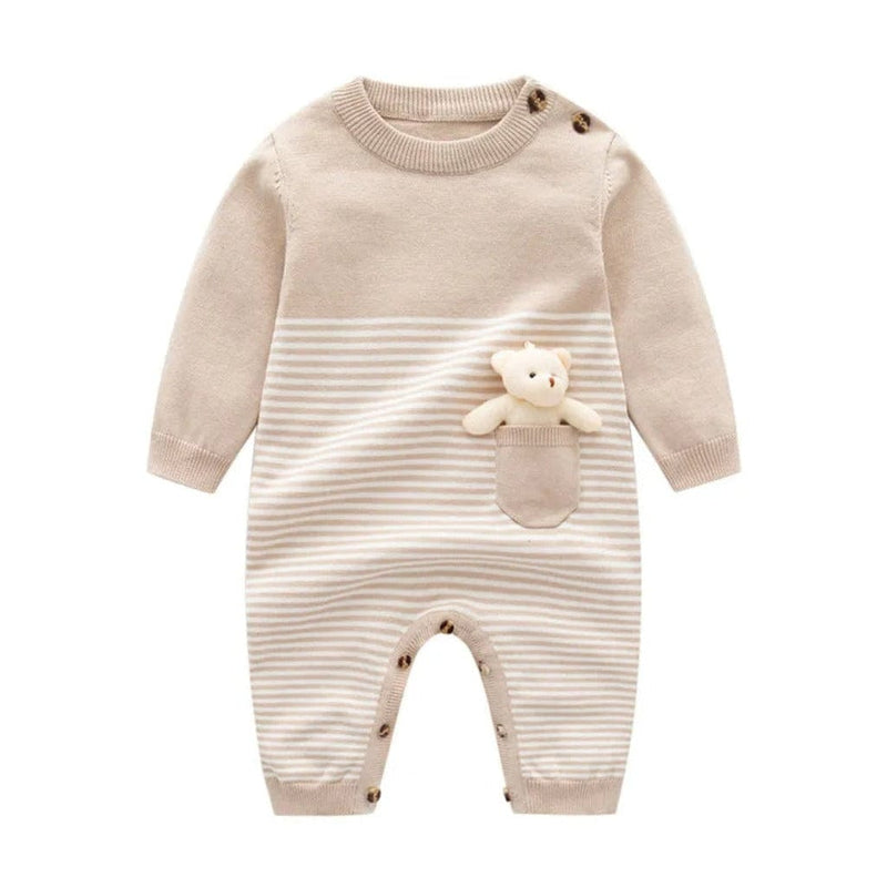 ONEAKIDS Baby & Toddler clothing WHITE / 3-6M Warm Teddy Bear Romper