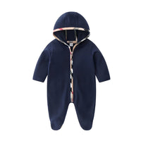 ONEAKIDS Baby & Toddler Outfits BLUE / 0-3M Baby Zipper Hooded Jumpsuit