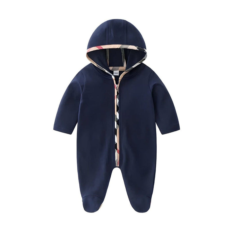 ONEAKIDS Baby & Toddler Outfits BLUE / 0-3M Baby Zipper Hooded Jumpsuit