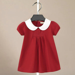 ONEAKIDS Baby & Toddler Outfits Red Retro Cotton Dress