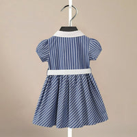 ONEAKIDS Baby & Toddler Outfits Retro Striped Dress for Girls