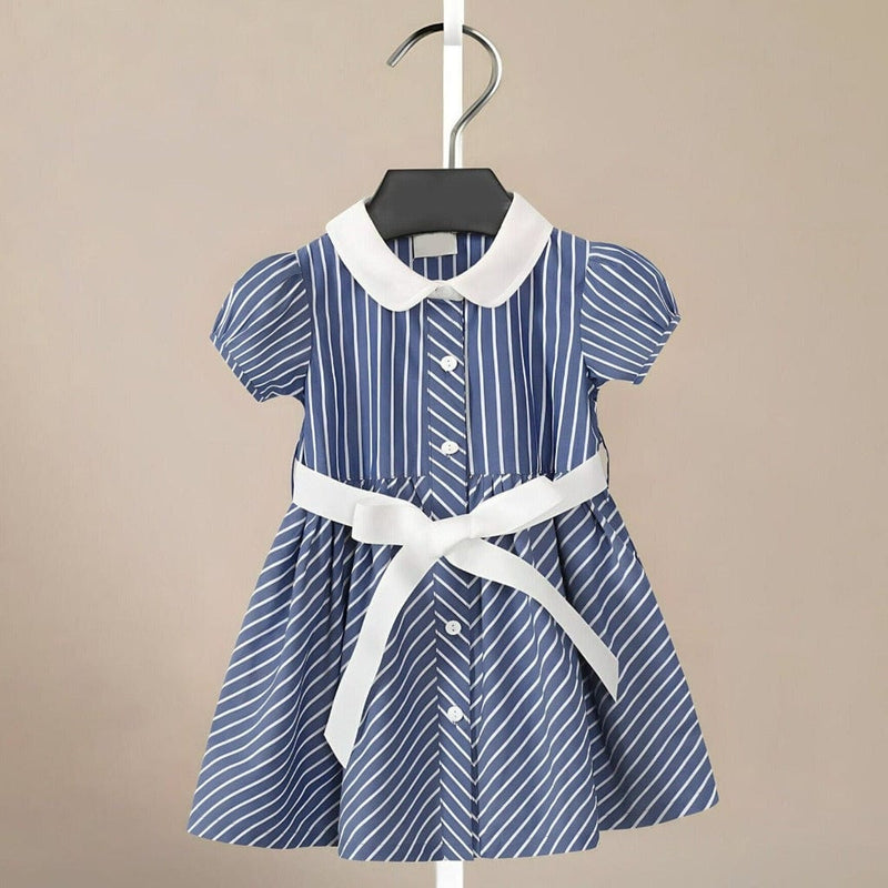 ONEAKIDS Baby & Toddler Outfits Retro Striped Dress for Girls