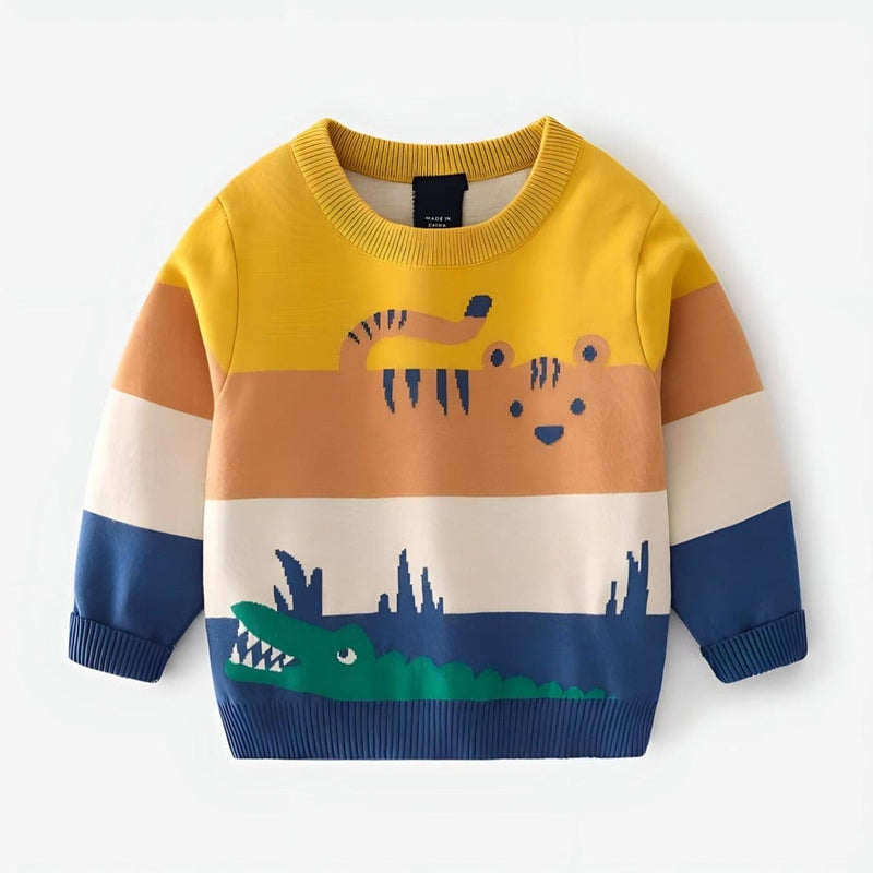 ONEAKIDS Baby & Toddler Tops YELLOW / 6-12M Animal Knit Boys' Sweater