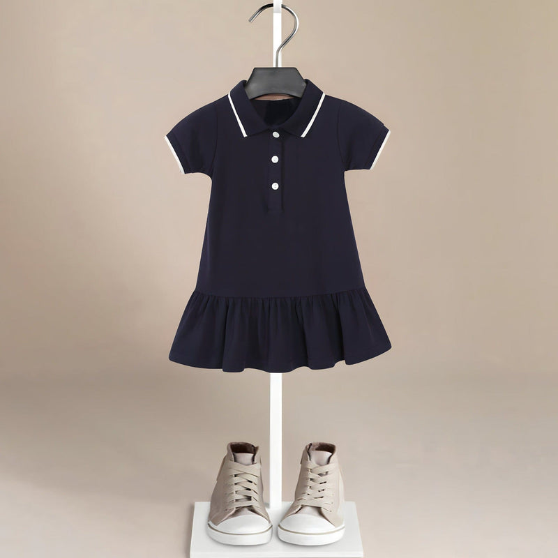 ONEAKIDS BLUE / 12-18M Two Colors Polo Dress