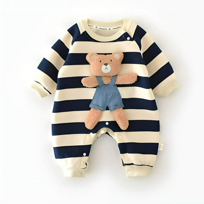 ONEAKIDS BLUE / 3-6M Cozy Baby Bear Romper