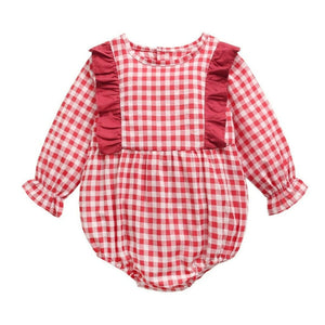 ONEAKIDS Long-Sleeved Checkered Bodysuit