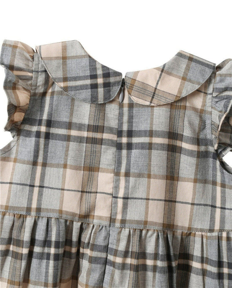 ONEAKIDS Retro Plaid Dress for Girls