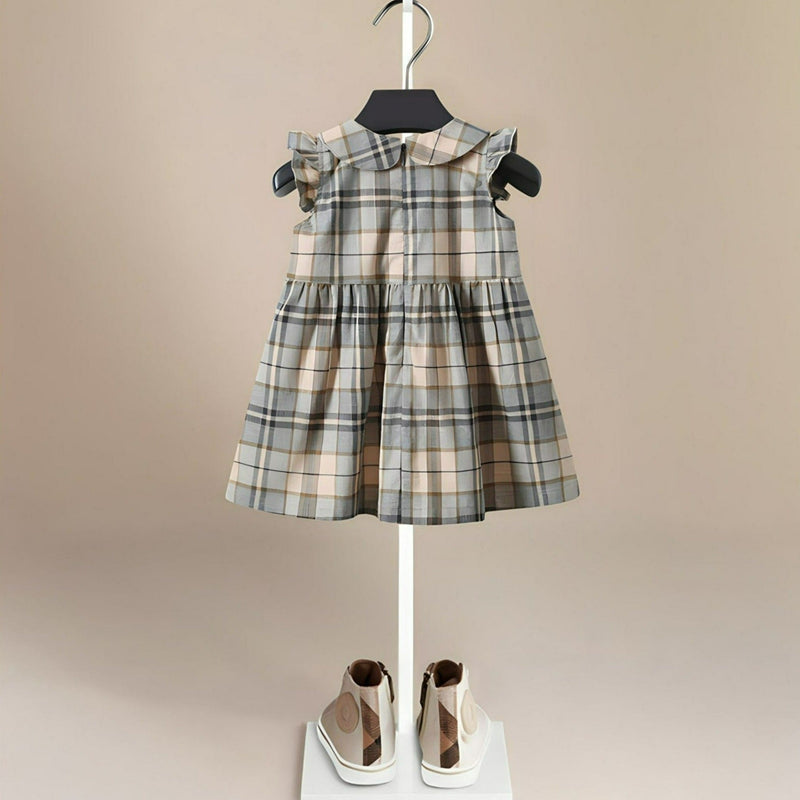 ONEAKIDS Retro Plaid Dress for Girls