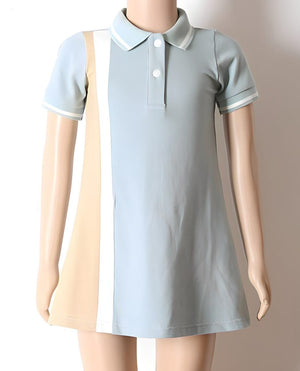 ONEAKIDS Trendy Polo Dress in Sage Blue