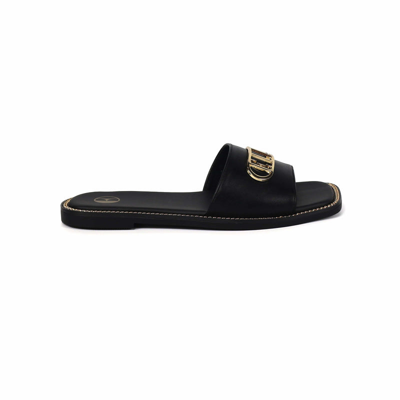 oobash Shoes Odeta Comfy Fit Classic Faux Leather Sandal in Black