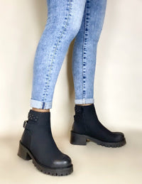 oobash Tornado Black Studded Bootie