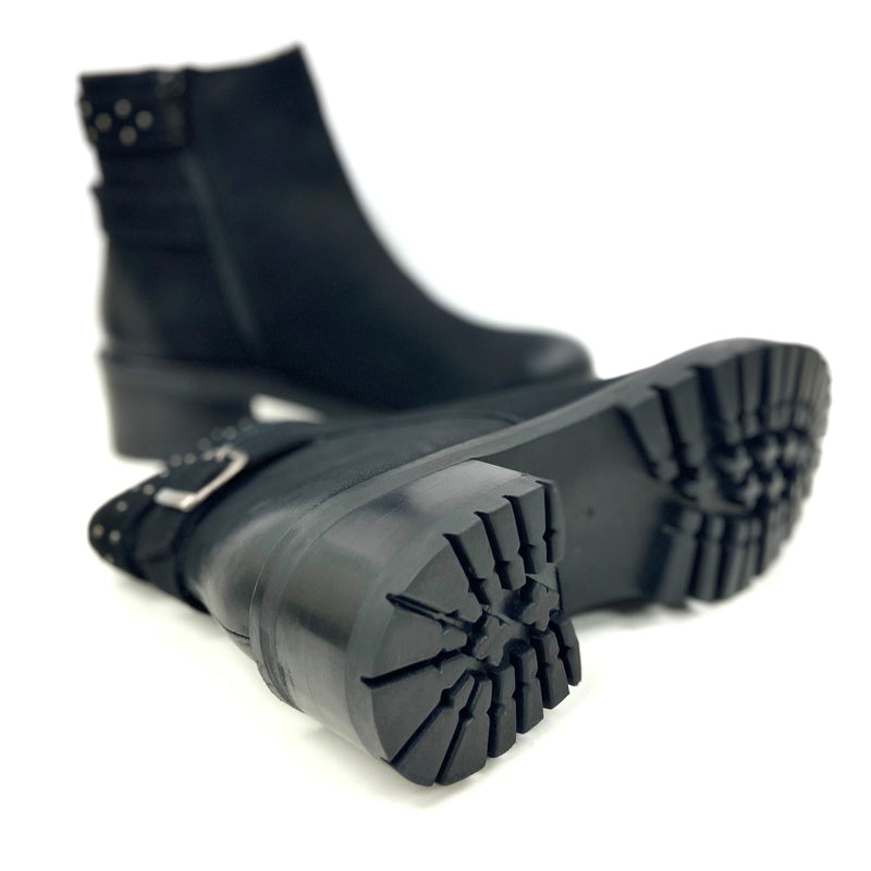 oobash Tornado Black Studded Bootie