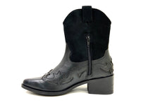 oobash Venti Black Mid Calf Western Boot