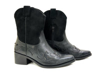 oobash Venti Black Mid Calf Western Boot