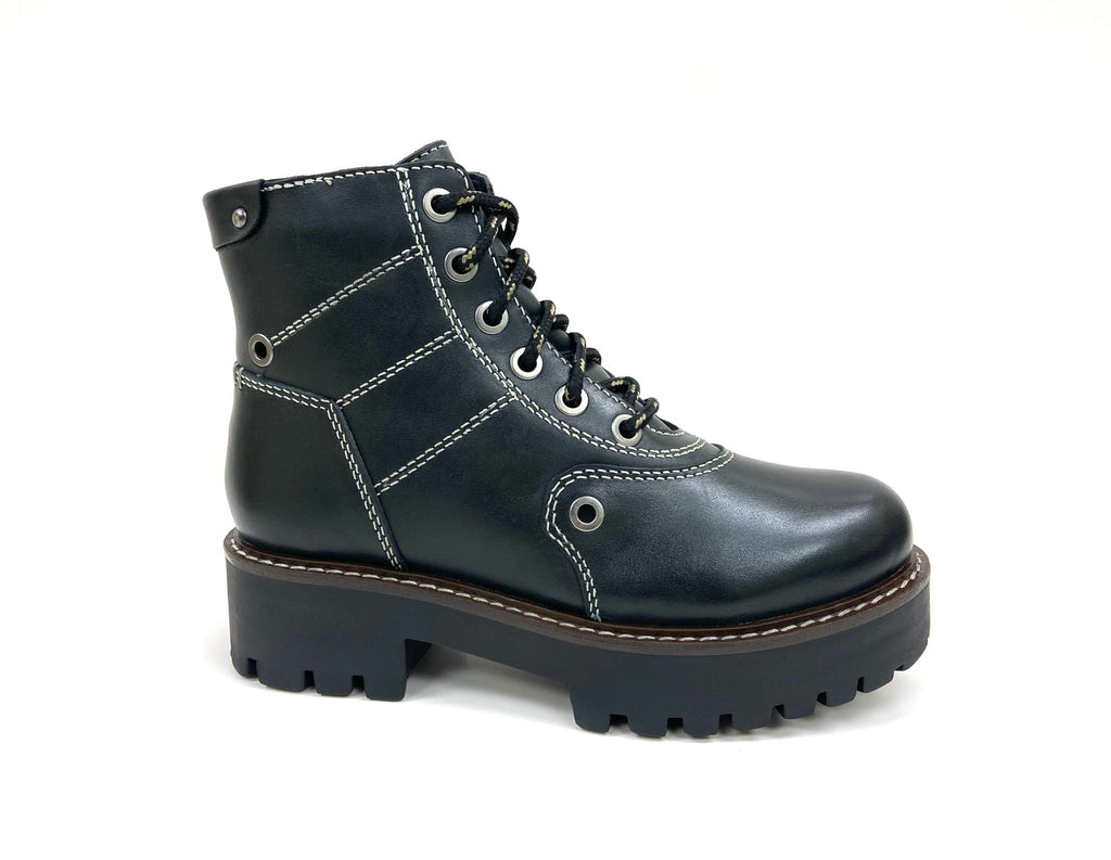 oobash Women's Boots Anna Black Platform Combat Boot