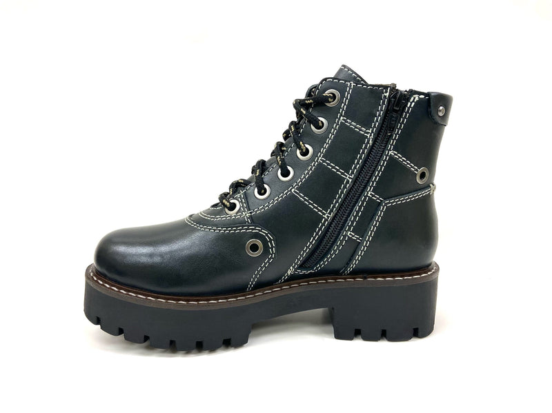 oobash Women's Boots Anna Black Platform Combat Boot