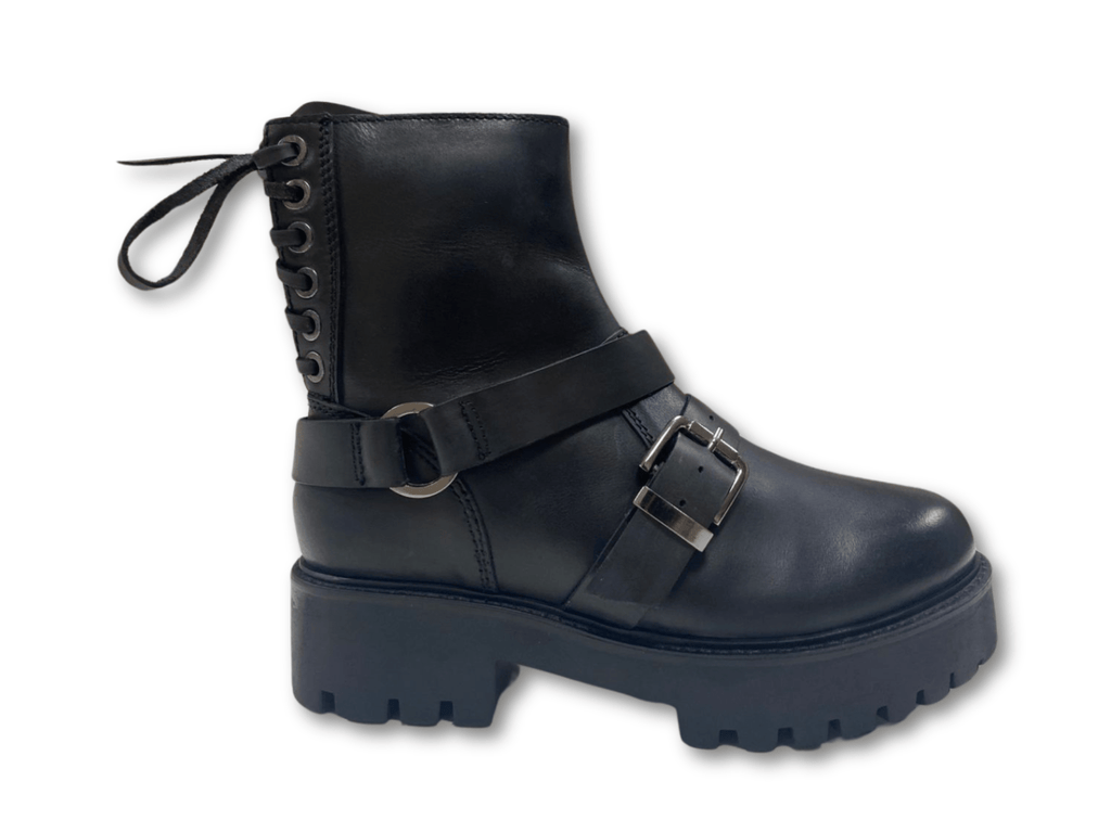 oobash Women's Boots Claire Black Biker Boots