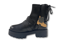 oobash Women's Boots Claire Black Biker Boots