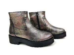 oobash Women's Boots Emilia Metallic Ankle Bootie