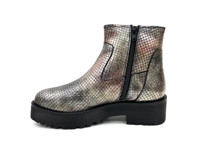 oobash Women's Boots Emilia Metallic Ankle Bootie