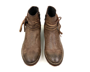 oobash Women's Boots Fringe Brown Vintage Booties