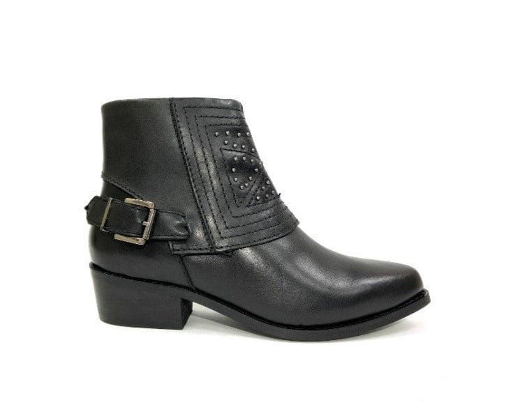oobash Women's Boots Jully Black Studded Western Boot