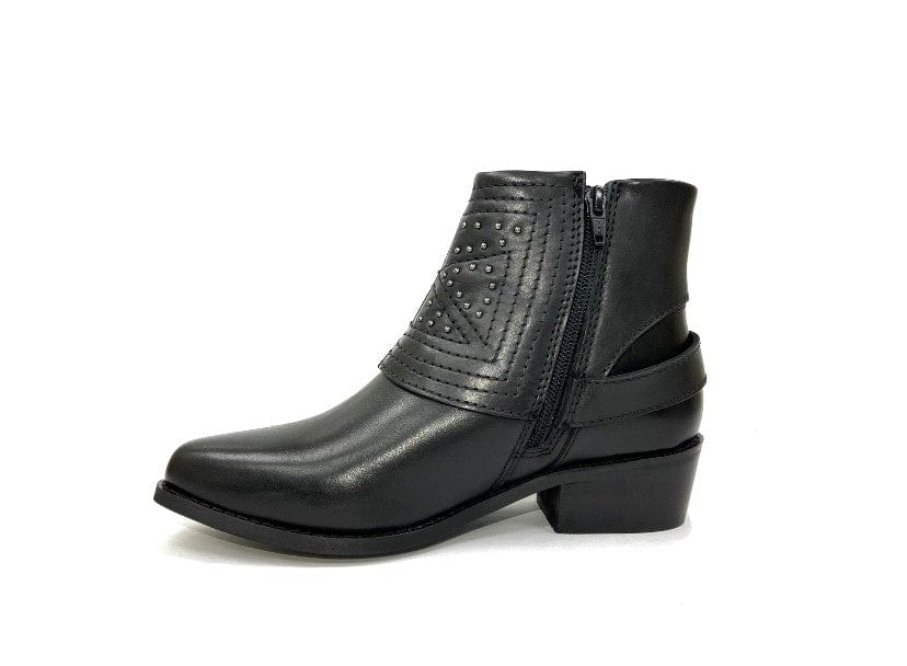 oobash Women's Boots Jully Black Studded Western Boot
