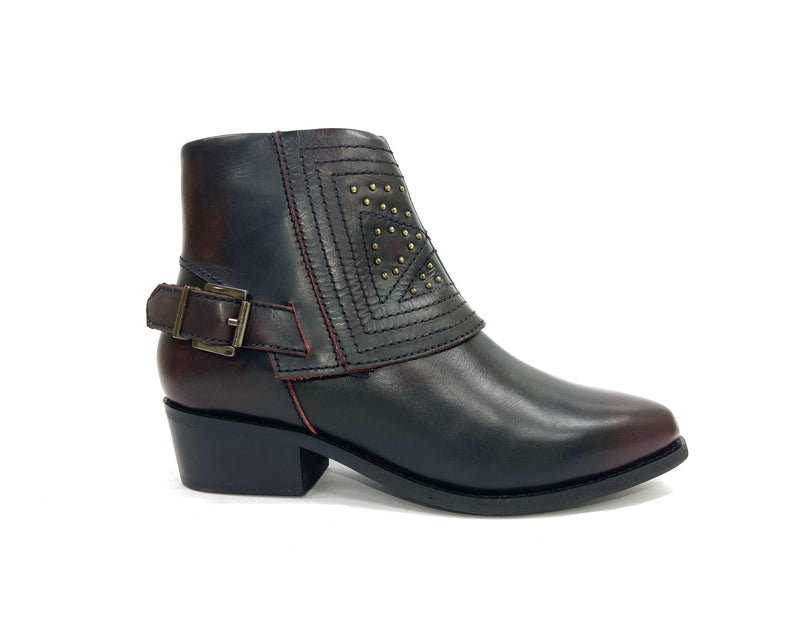 oobash Women's Boots Jully Cherry Studded Western Boot