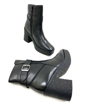 oobash Women's Boots Lara Black Platform High Heels