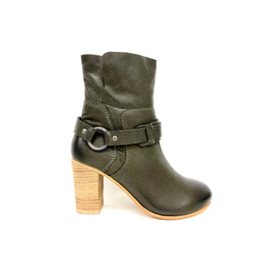 oobash Women's Boots Lea Olive Stacked Heel Boot