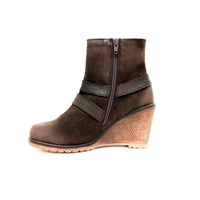 oobash Women's Boots Maria Brown Suede Wedge Bootie