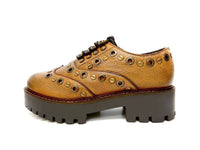 oobash Women's Flats Lucy Tan 1990's Lace up Shoe