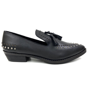 oobash Women's Mules Bella Black Studded Mules