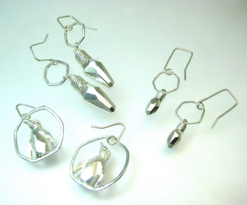 Pattie Parkhurst Jewelry Earrings AHA! Small Geometric Christmas Light Dangle Earrings