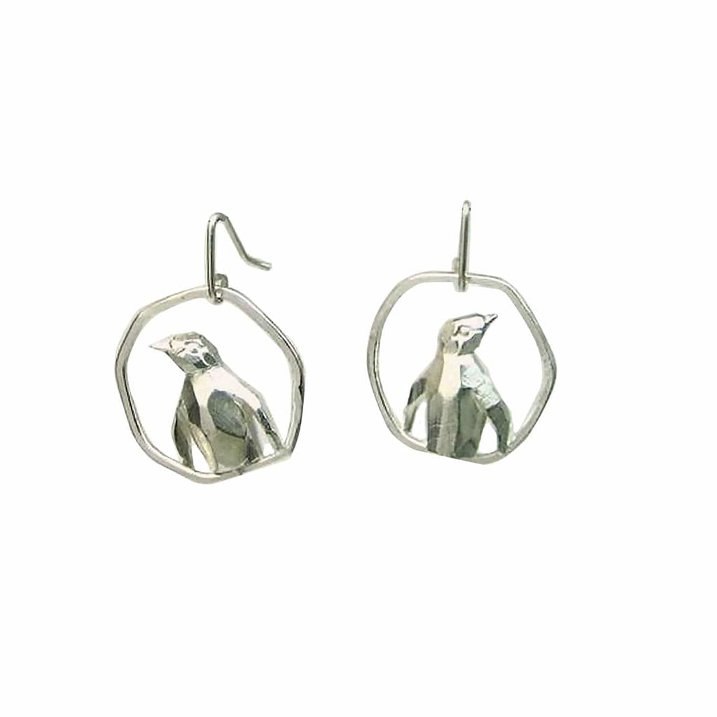 Pattie Parkhurst Jewelry Earrings Fearless! Penguin Geometric Hoop Earring