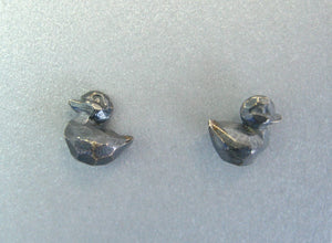 Pattie Parkhurst Jewelry Earrings Paddle Like A Duck! Geometric Duck Stud Earrings