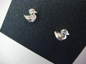 Pattie Parkhurst Jewelry Earrings Paddle Like A Duck! Geometric Duck Stud Earrings