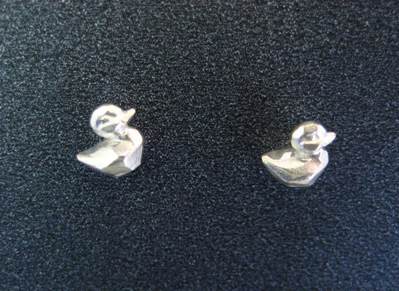 Pattie Parkhurst Jewelry Earrings Paddle Like A Duck! Geometric Duck Stud Earrings